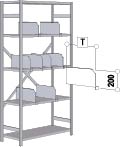 Schiebetrennwand 200xT mm, rechts, grau Schiebetrennwand 200xT mm, rechts, grau