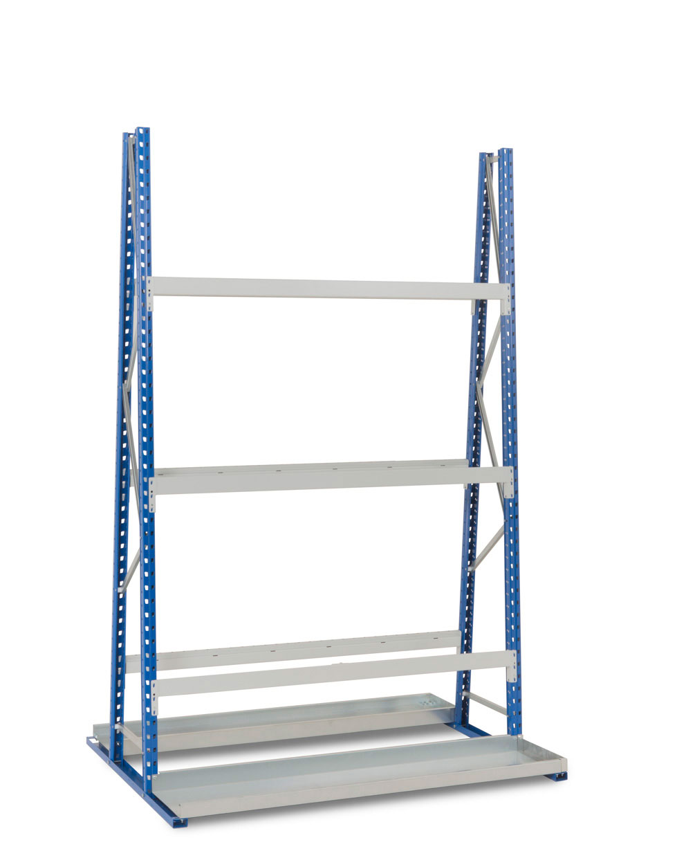 Grundregal VR 2-seitig H2500 x L1500 x T500 mm, mit 6 Trägern und Sockel