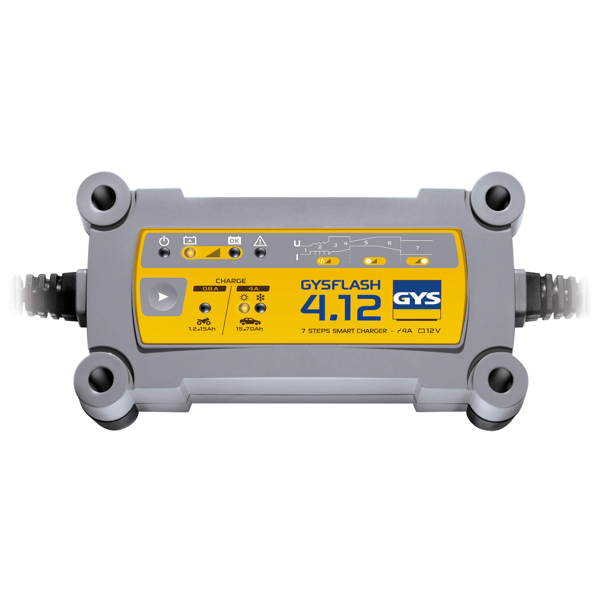 Batterie-Ladegerät GYSFLASH 4 12, 12 V, 1.2 - 70 Ah, für Blei-Säure Batterien