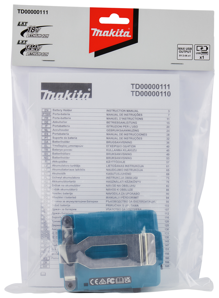 Akku-Adapter 18V LXT für Jacken, Makita TD00000111