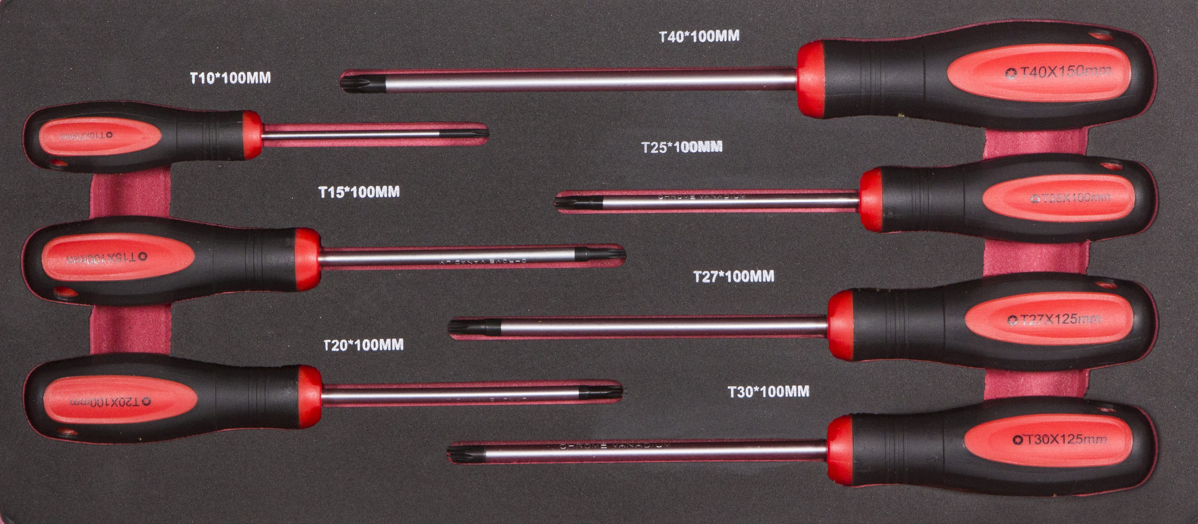 Torx-Schraubenzieher-Satz, 7-tlg., mit Schaumstoffeinlage