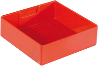 Boxeneinsatz Kunststoff 75 x 75 mm, Farbe rot, Höhe 45 mm